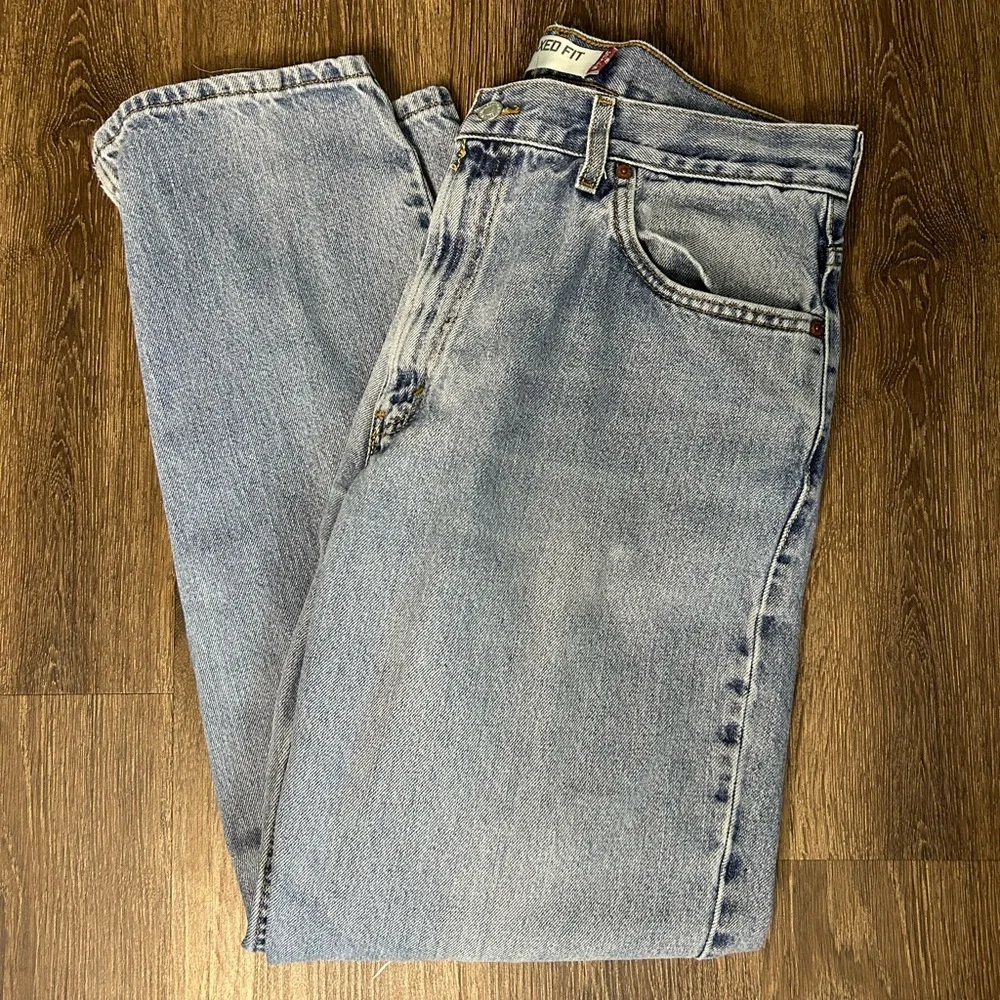 Vintage‎ Y2K Levis 550 Relaxed Mens 36X32 Light Wash 100% Cotton Label